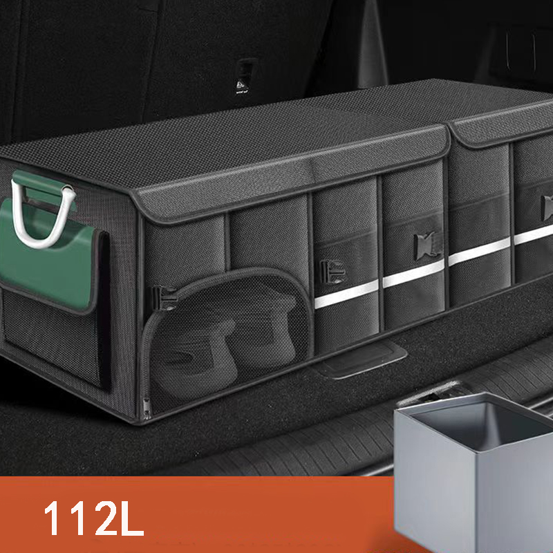 Car trunk foldable luggage storage box waterproof Oxford cloth 112L large capacity camping/fishing car storage box for easy carr: Yellow