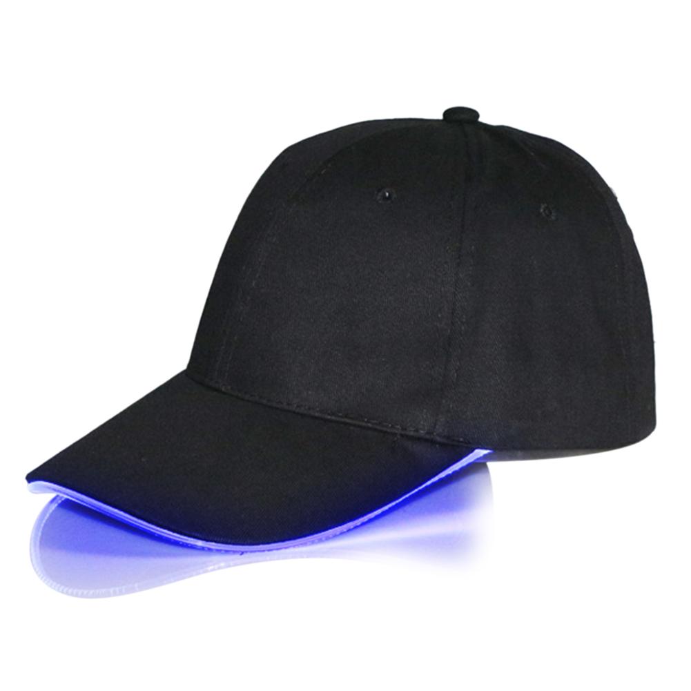 Nueva gorra de béisbol gorra de Hip Hop gorra de fibra óptica sombrero brillante LED de fibra óptica iluminador ajustable Unisex sombrero de sol