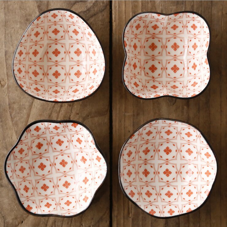 4 piezas de vajilla de cerámica esmaltada para encurtidos caseros, condimentos, platos pequeños para utensilios de cocina: 3