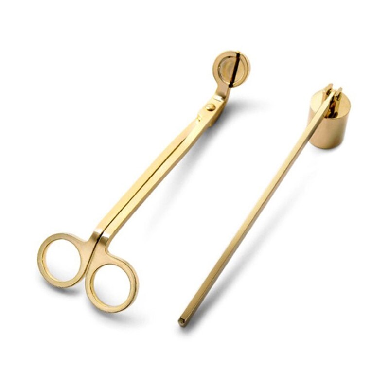 2 Stks/set Kaars Accessoire Set Rvs Schaar Kaars Bel Blussen R9JC: Gold