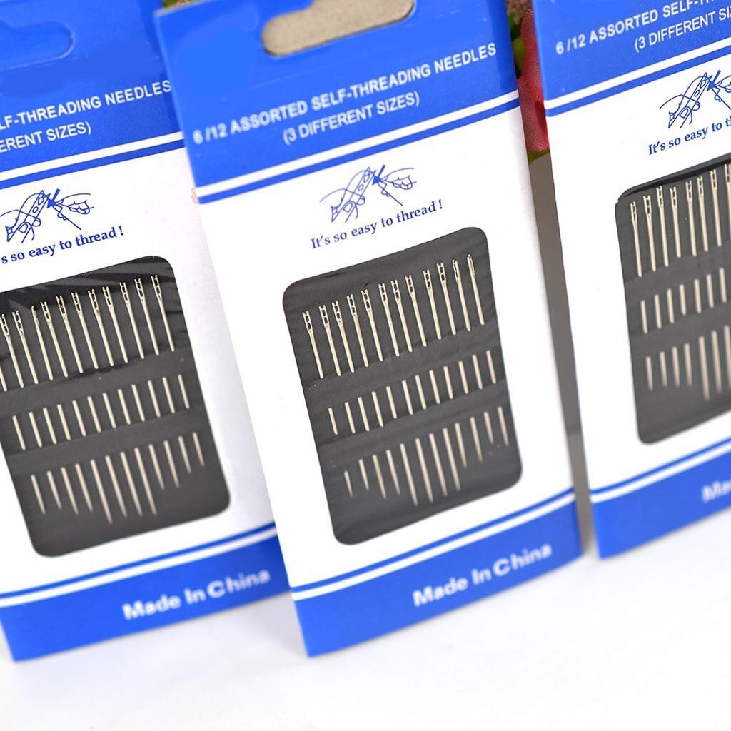 12PCS Thick Big Eye Sewing Self-Threading Needles Embroidery Hand Sewing Simple Embroidery Hand Sewing