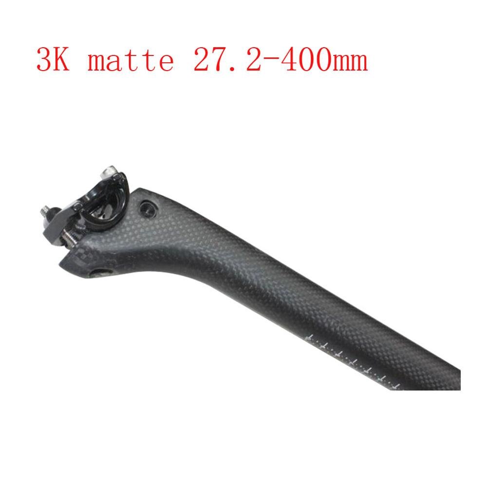 CSC carbon fiber seatpost bicycle seatpost mountain road bike seat post tube 3k finish 27.2/30.8/31.6*350/400 cycling parts: 3K Matte 27.2x400mm