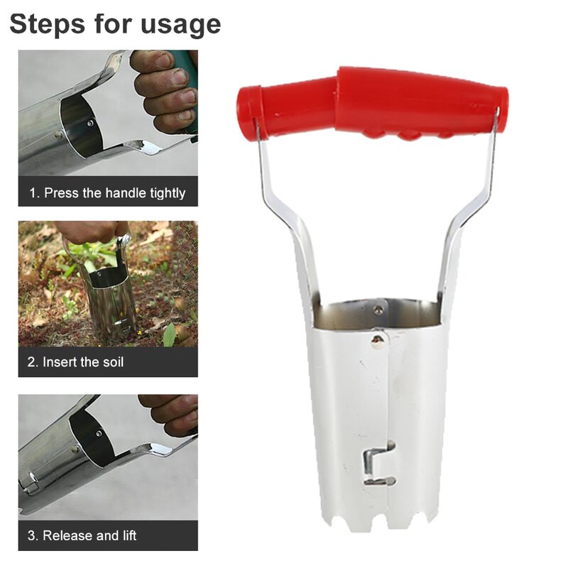 Roestvrijstalen landbouwverplantingsgereedschap voor zaailingen, tuinverplanter voor het verplanten van groenten, bloemen en bomen