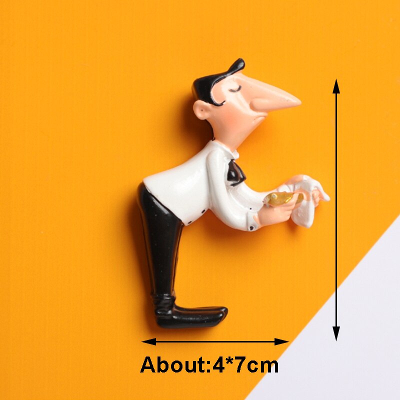 Cute 3D Fridge Magnets Kawaii Chef Cartoon Refrigerator Stickers Small Cook Resin Magnetic Fridge Magnet For Home Kitchen Decor: Style D