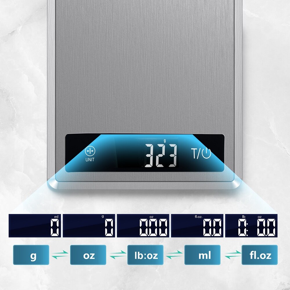 Airmsen 5kg Kitchen Scale Household Electronic Digital Food Scale Cooking Baking Scale Kitchen Measuring Tool Stainless Steel