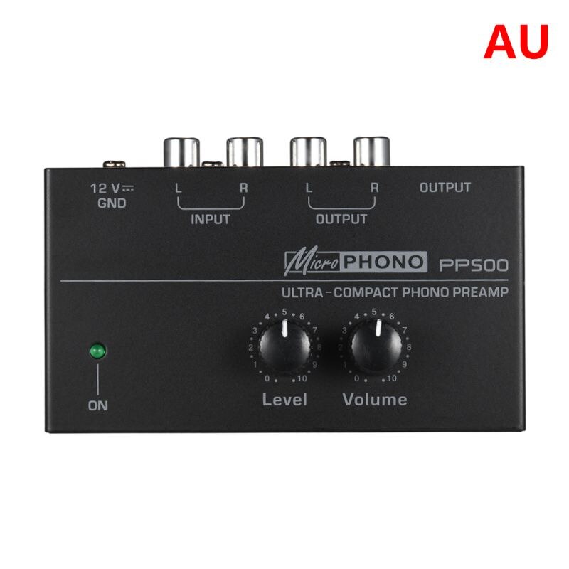 Pp500 phono forforstærker forforstærker med niveau lydstyrkekontrol til lp vinyl pladespiller: Stik type au