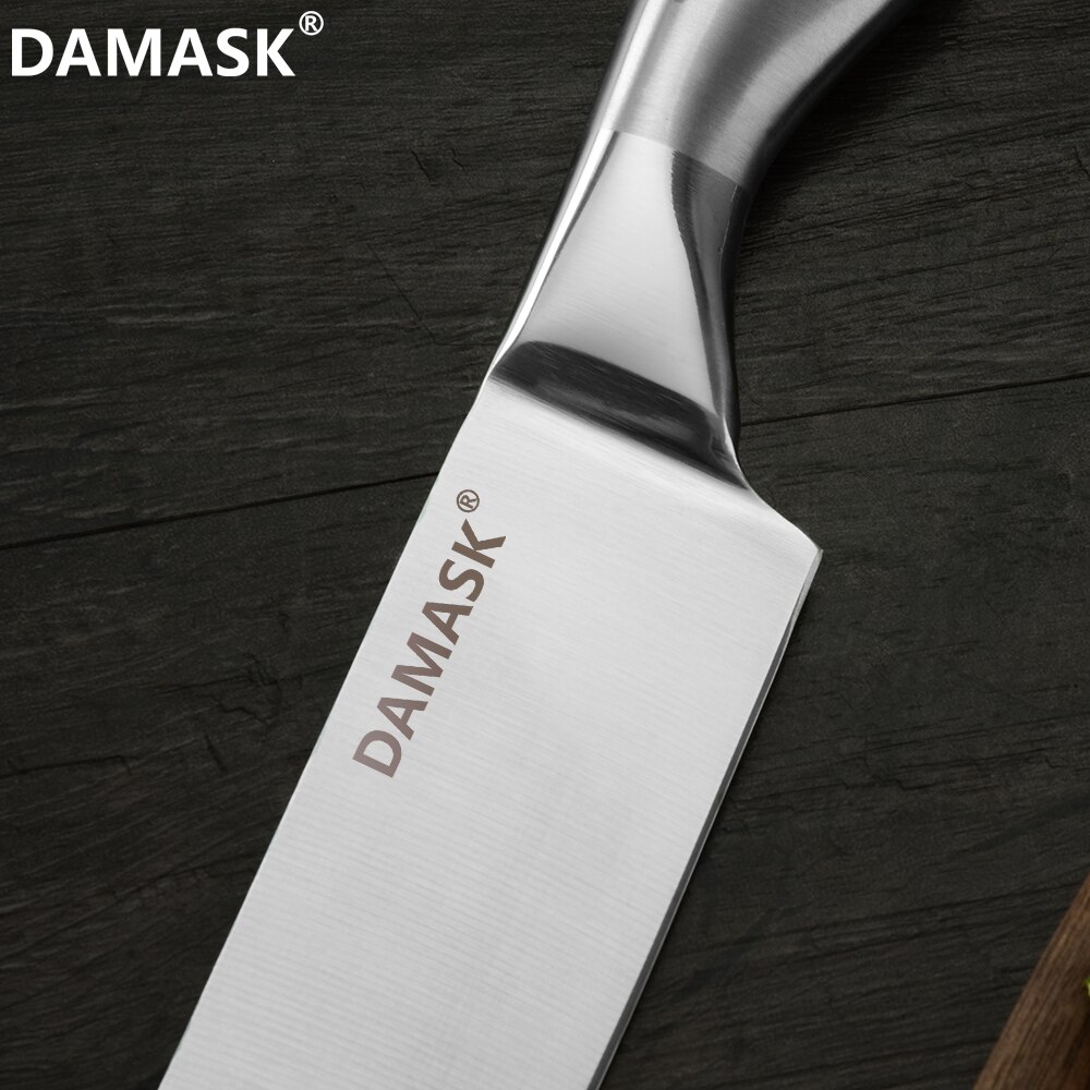 Damask 8 tommer køkkenknive 3 cr 13 kokkekniv i rustfrit stål køkkenskæreværktøj santoku kokkebrødknive madlavningstilbehør