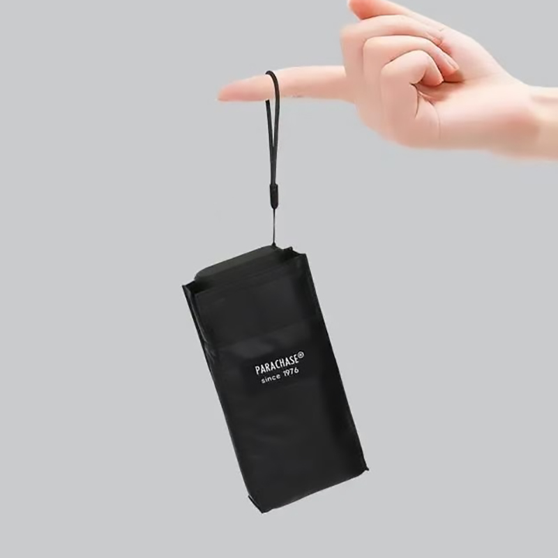 PARACHASE Flat Umbrella Sun Men Women Ultralight UPF50+ Mini Pocket Sun Umbrella Windproof Small Parasol Black Rain Umbrella