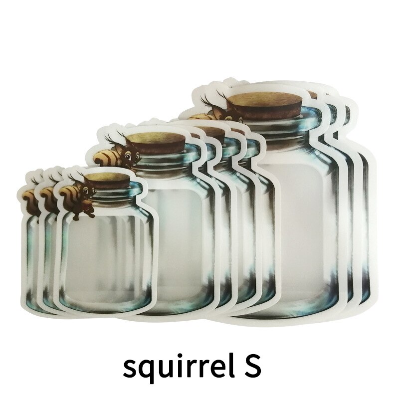 Zelfdichtende Kleine Zip Lock Voedsel Verpakking Zakken Mason Fles Home Storage Organisatie 5Pcs Vacuüm Verse Pvc Voedsel opbergtas: squirrel S