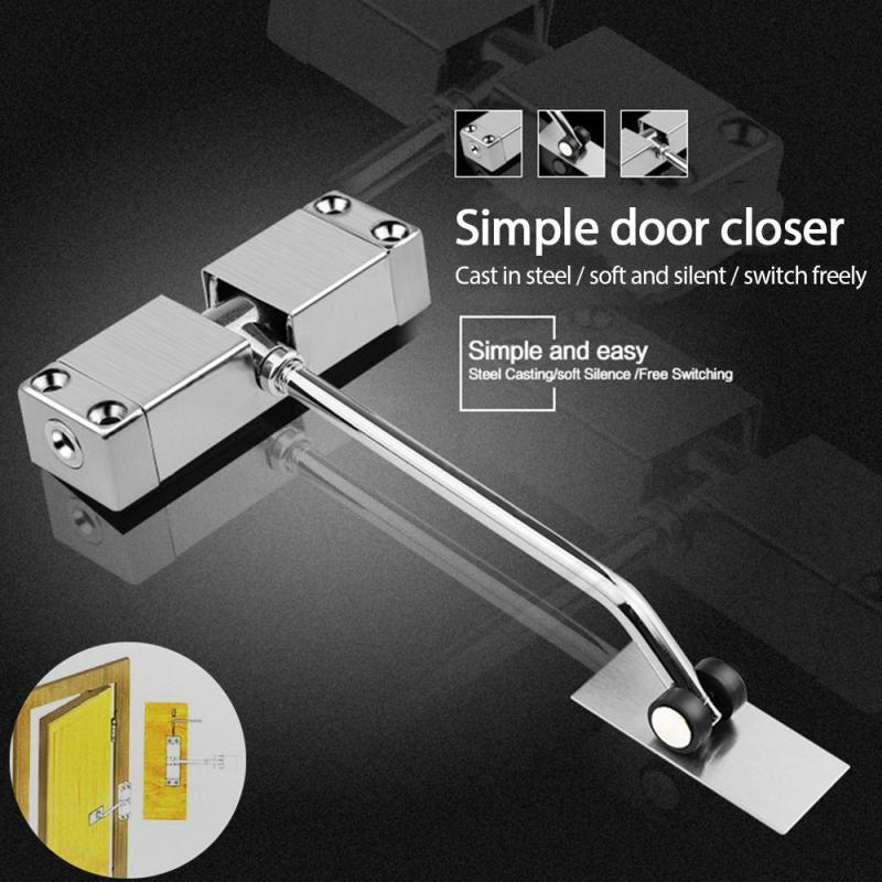 Cierre de puerta automático de acero inoxidable, superficie ajustable, amortiguador Invisible de resorte para puertas de casa y oficina