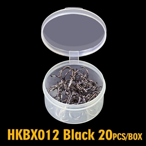 20pcs/Box Fishing Hook 2/4/6/8/10# Triple Fishhook High Carbon Steel Antirust Treble Hooks Carp Catfish Anzol Peche Tackle: Black / 2