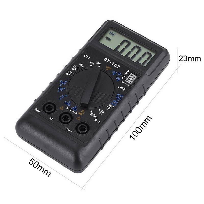 DT182 Digitale Multimeter Met Meetsnoeren Pocket Draagbare Ac/Dc Voltage Elektronische Meter Apparatuur Multimeter