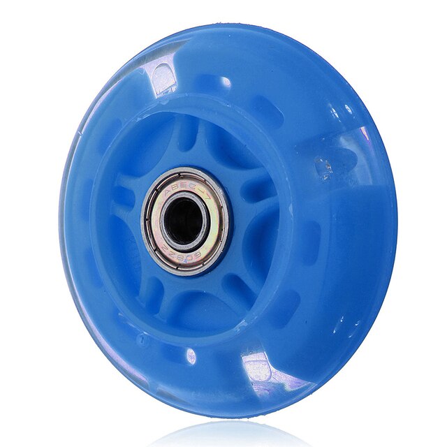 Rueda silenciosa de Flash para patinete, rueda de juguete para Micro Scooter, luz intermitente, Chico, Rosa/azul/negro/verde, accesorios para monopatín, 1 unidad: Blue