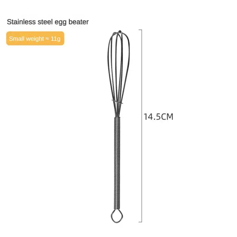 Crèmekleurige Vierkleurige Fijne Staaldraad Ophangende Verstevigingsring Kleine En Voortreffelijke Keukengereedschap Mini-Eierklopper: Black