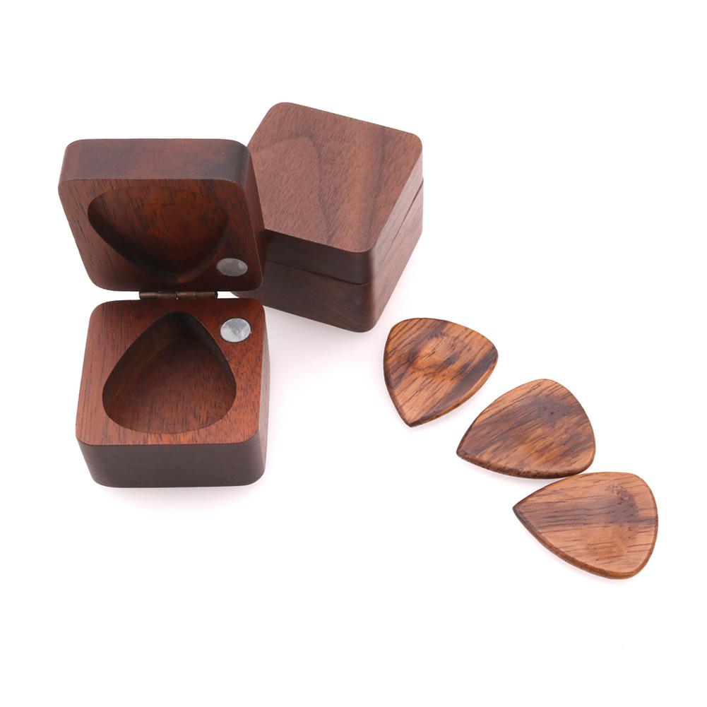 Caja de madera para guardar púas y púas, herramienta para el cuidado de la Guitarra, púas, accesorios para Guitarra