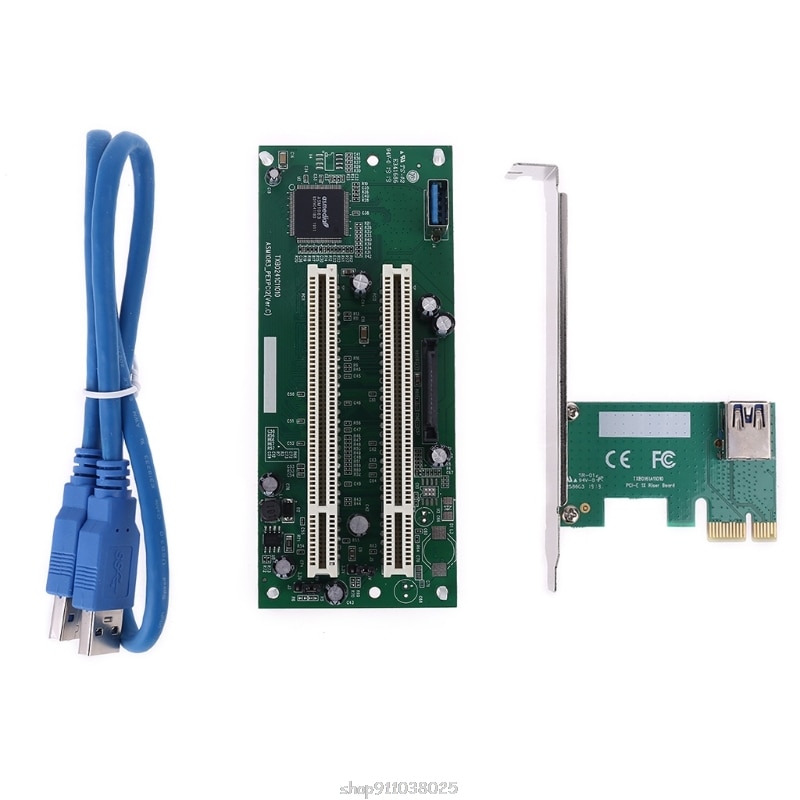 PCI-Express to Dual PCI Adapter X16 PCIe Slot Expansion Card USB 3.0 Cable Add on Cards Converter Ap05 21