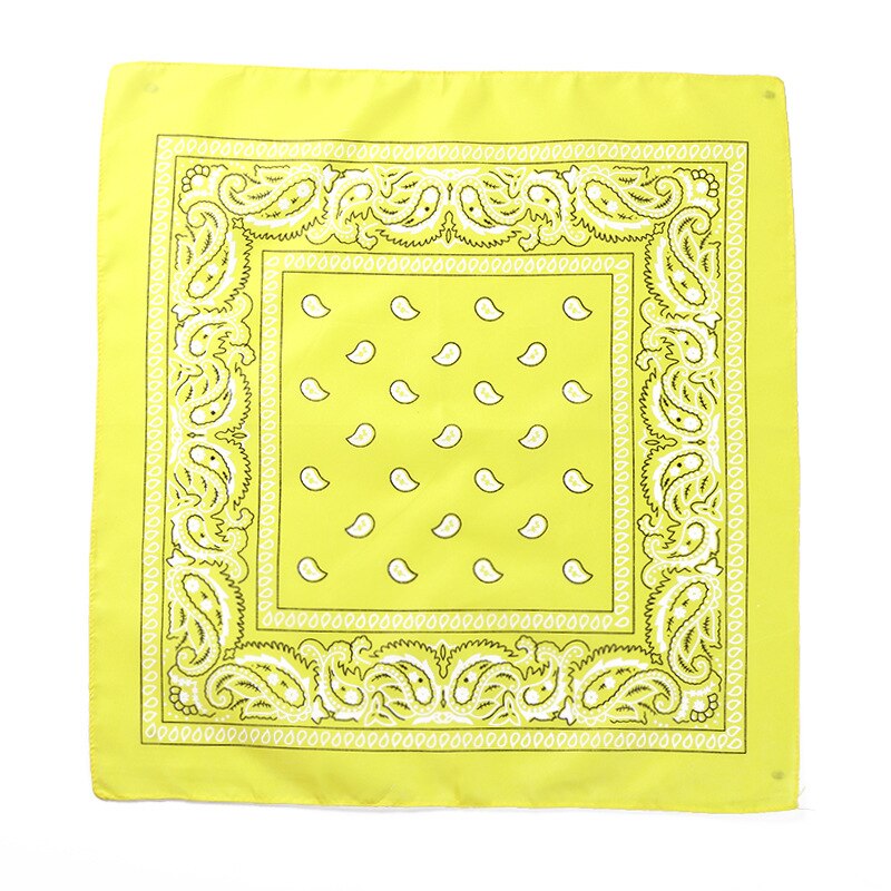 Foulard Bandana noir unisexe, style Hip Hop, bandeau pour cheveux, foulard carré pour le cou et la tête, mouchoir imprimé: FJ17