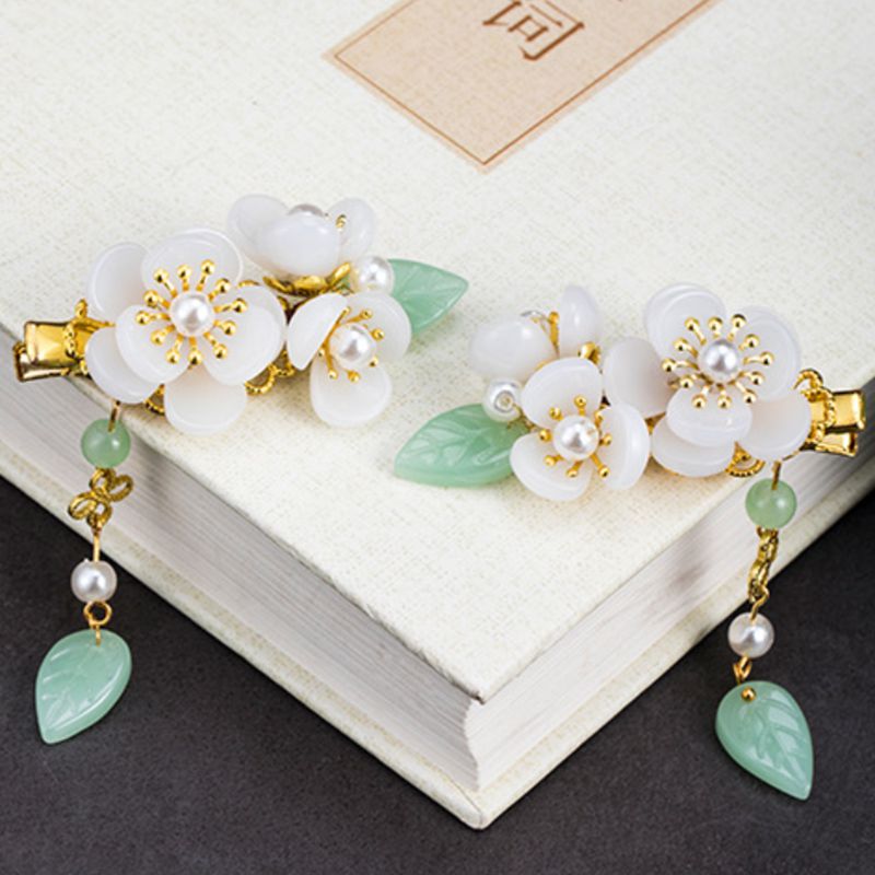 Haar Zubehör für Frauen Lange Quaste Blume Haarnadel mit Natürliche Steine Chinesische Hanfu Kopf Dekoration Schmuck: JHT-00192