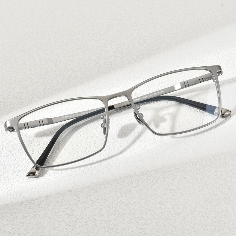 FONEX Pure Titanium Eyeglasses Frame Men Square Eyewear Male Classic Full Optical Prescription Glasses Frames F85641