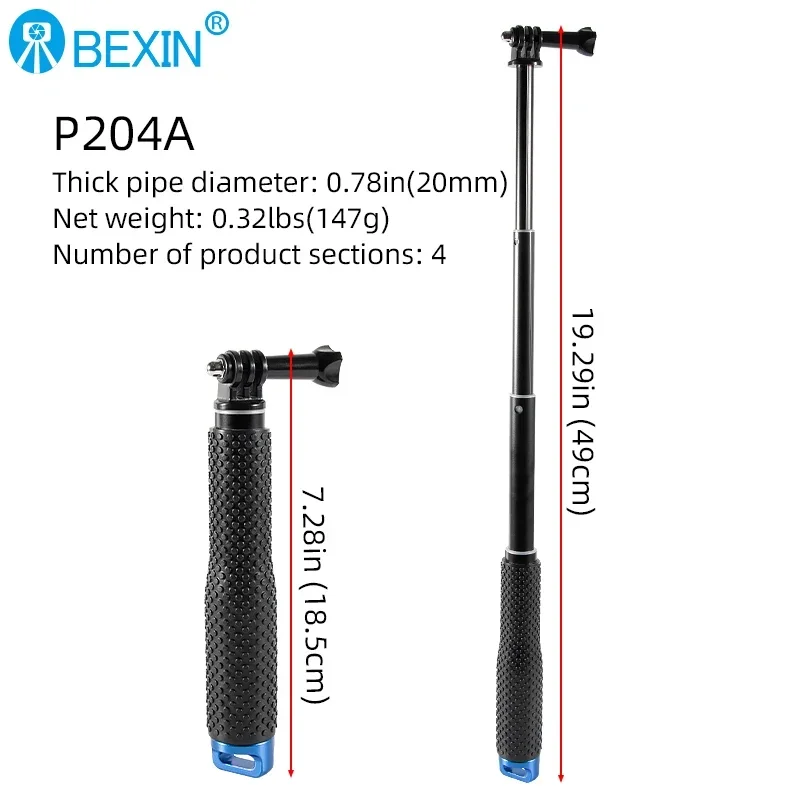BEXIN Asta adattatore stabilizzatore per barra portatile Treppiede monopiede regolabile Prolunga per tubo di prolunga per colonna centrale Asta telescopica: YELLOW