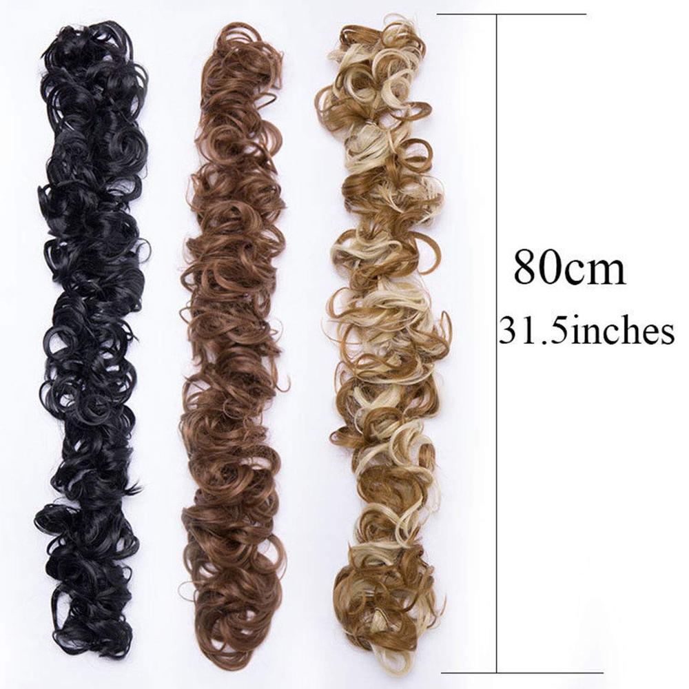 AIYEE bobinado sintético desordenado Chignon Garry Color marrón moño almohadilla elástica cuerda de goma para cabello banda para el cabello diadema para la boda