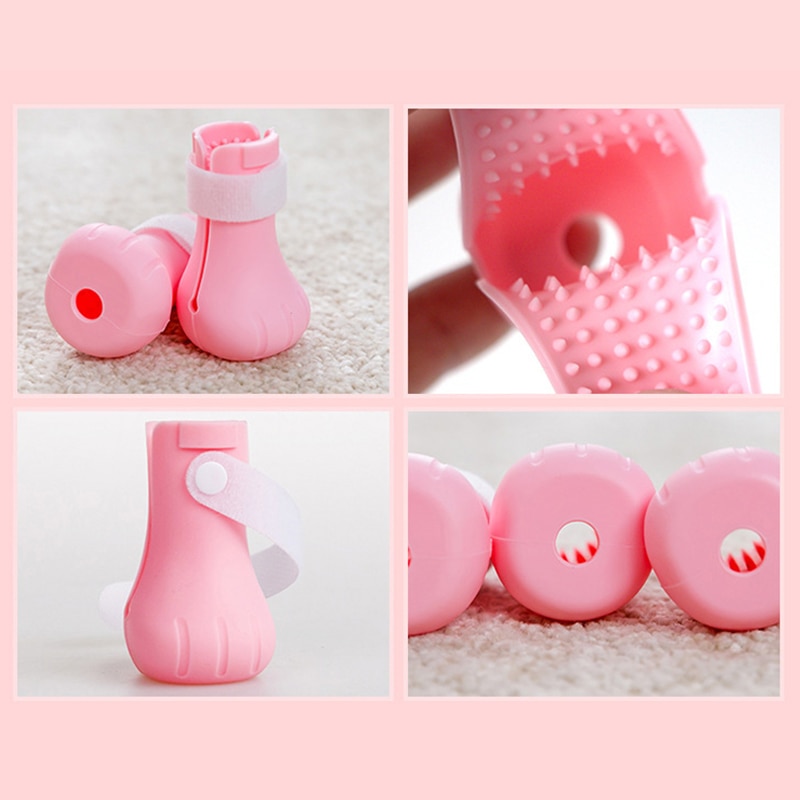 Funda para garra de gato, botas antiarañazos para gatos, para lavar las uñas del baño, Protector para patas de mascotas, zapatos para gatos, 4 unids/set/set, suministros para mascotas