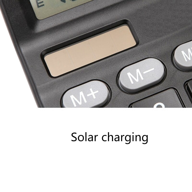 12-Digit Desk Calculator Business Accounting Tool Battery and Solar Power Clear Big Buttons Lcd Electronic Calculators