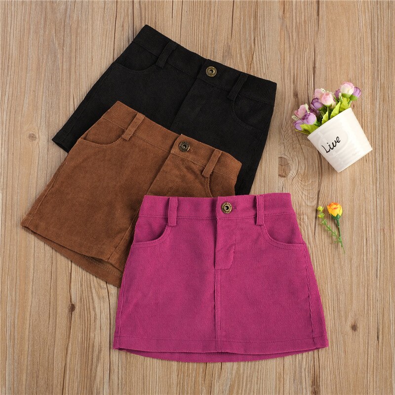 Kinderen Baby Meisjes Mode Pocket Rok Kinderen Meisjes Stijlvolle Rok Voor Party Dagelijkse Slijtage