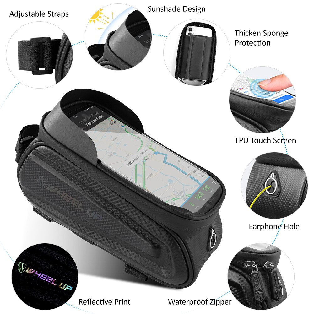 Bike Frame Bag Voor Tube Bag Stuur Tas Fietstas Met Touchscreen Telefoon Case Fiets Accessoriescase Voor Fiets