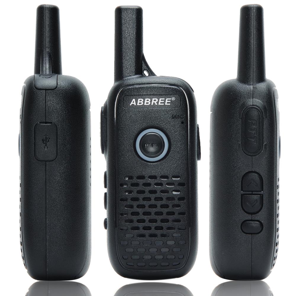 2 pz ABBREE AR-Q2 Mini portatile Walkie Talkie Dual PTT USB Charge VOX Radio bidirezionale ricetrasmettitore portatile UHF 400-470MHz