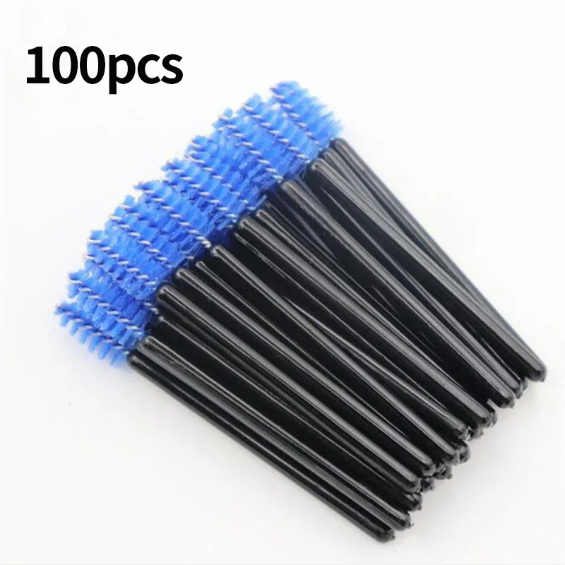 100 pçs escovas de cílios descartáveis carretéis micro lash rímel varinhas pentes atacado para extensão de cílios maquiagem ferramentas cosméticas: ROXO
