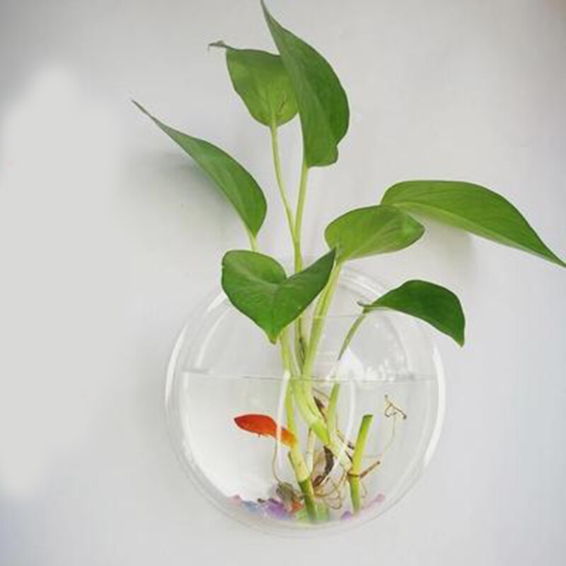 Hængende vægmonteret akvariumskål akvarieplante fisk boble akryl vaser blomsterplante pot  p7 ding