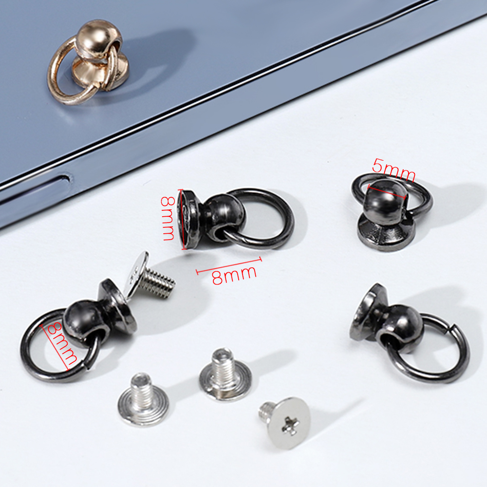 10 sztuk metalowa kula Post z O Ring szpilki nity gwoździowkręt powrót okrągłe głowy Spot kolce skóra Craft telefon dekoracyjna obudowa akcesoria