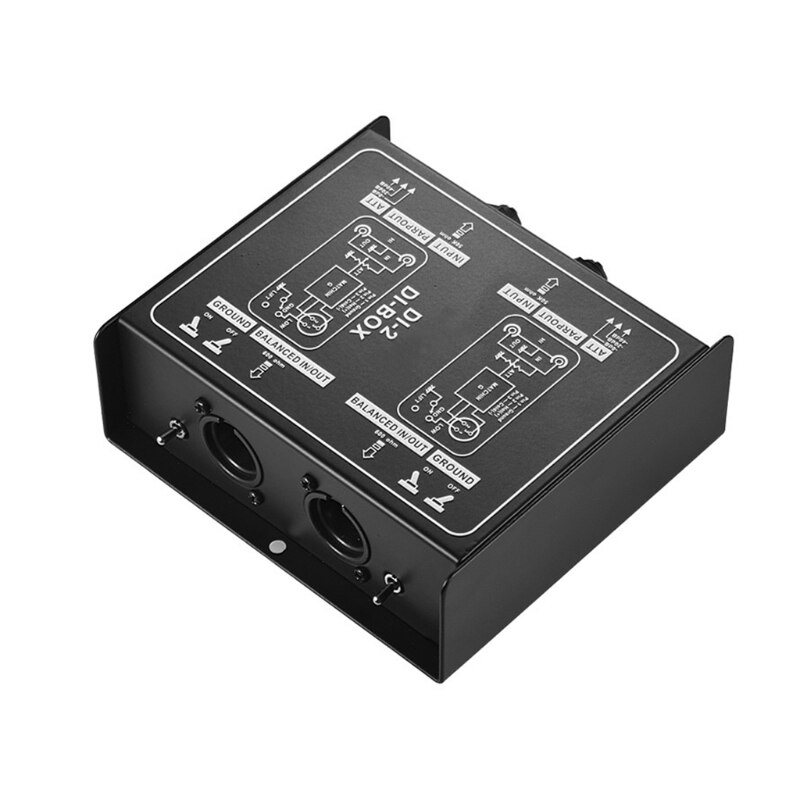 DIRECT BOX Dual-Channel Passive DI-Box Direct Injection Audio Box Balanced & Unbalance Signal Converter