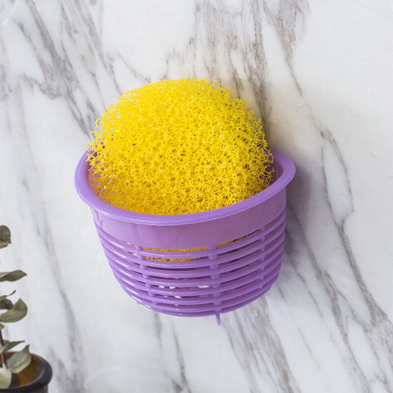 Kitchen Wall-suction Storage Basket for Small Objects Sponge Small Storage Basket Multifunctional Sink Holder Basket