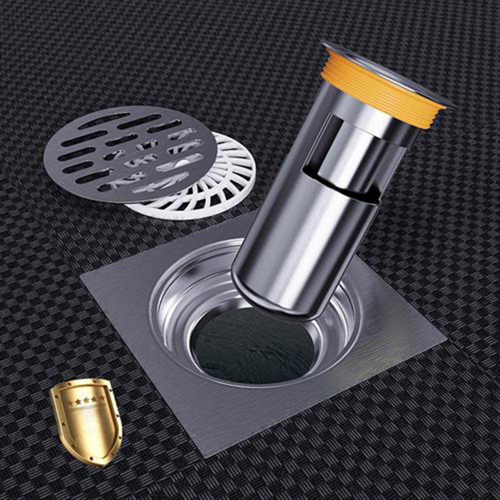 304 Stainless Steel Floor Drain with Hydraulic Shutter Core Deodorant Anti-water Anti-blocking Deep Water Seal