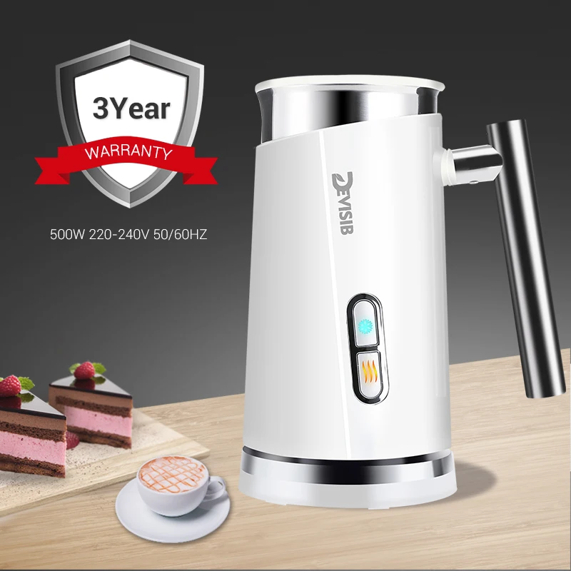 DEVISIB 3 in 1 Espumador de leche eléctrico, 300ml, máquina automática de espuma fría y para café Latte, capuchino, Macchiato, Chocolate