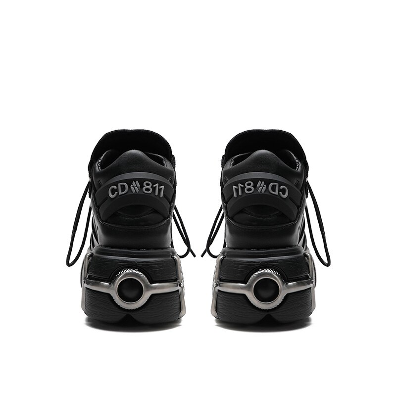 Punk Gothic Style Metal Decor Platform Women Sneakers Round Toe Lace Up Creepers Casual Female Shoes Rock Demonia Boots