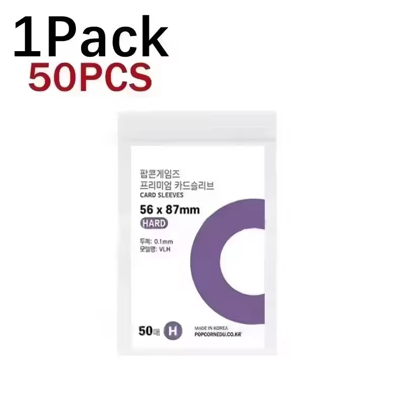 Korea Clear Kpop Photo Card Sleeve Anti-scratch Transparent Protector Bag For Popcorn Diy Game FootBall Korean idol Card Holder: plum