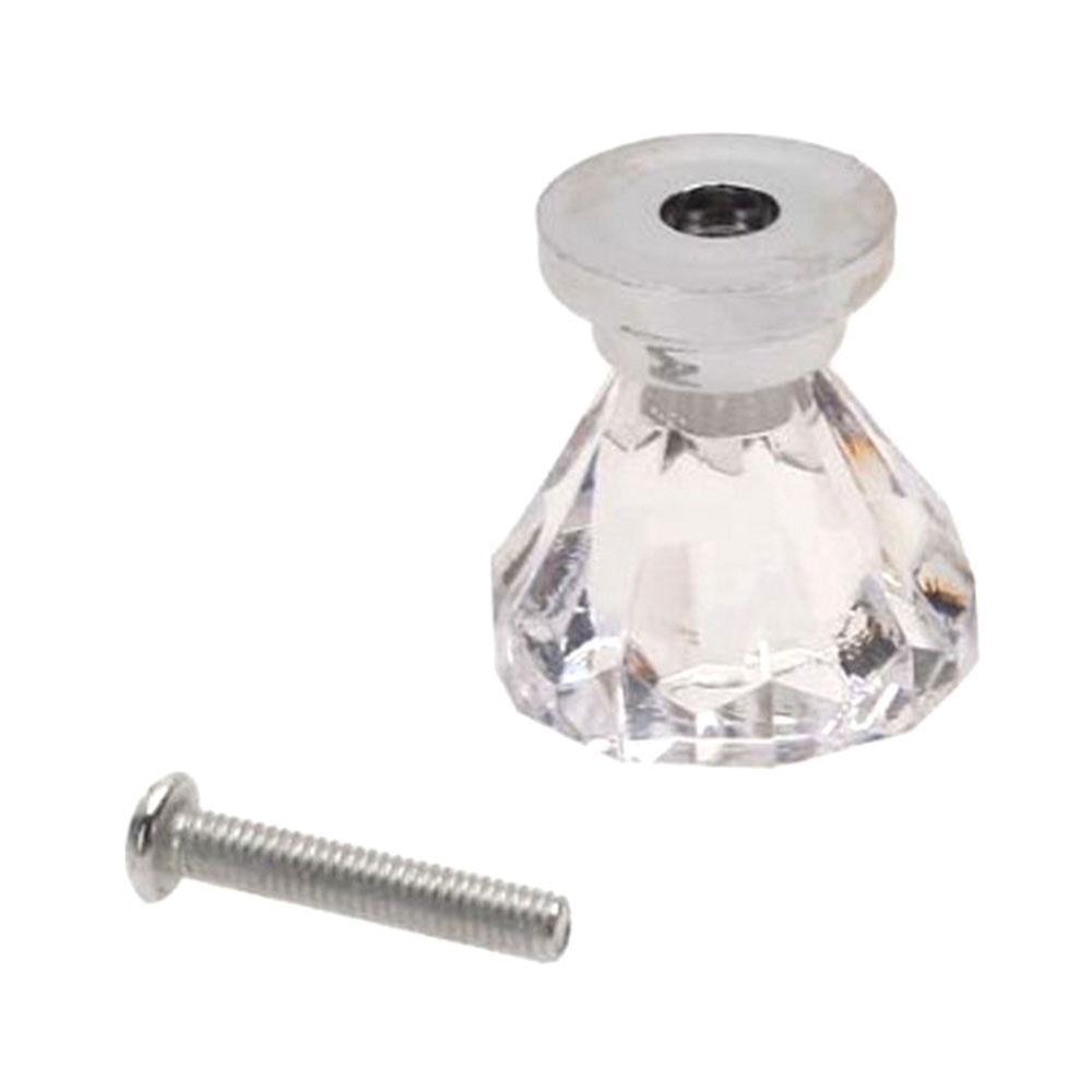 Tiradores para muebles y puertas, pomo portátil de diamante de cristal hecho con aleación de vidrio, perfecto para cajones, vitrinas, armarios y entradas, de 30 mm, 8 unidades, set de tienda universal