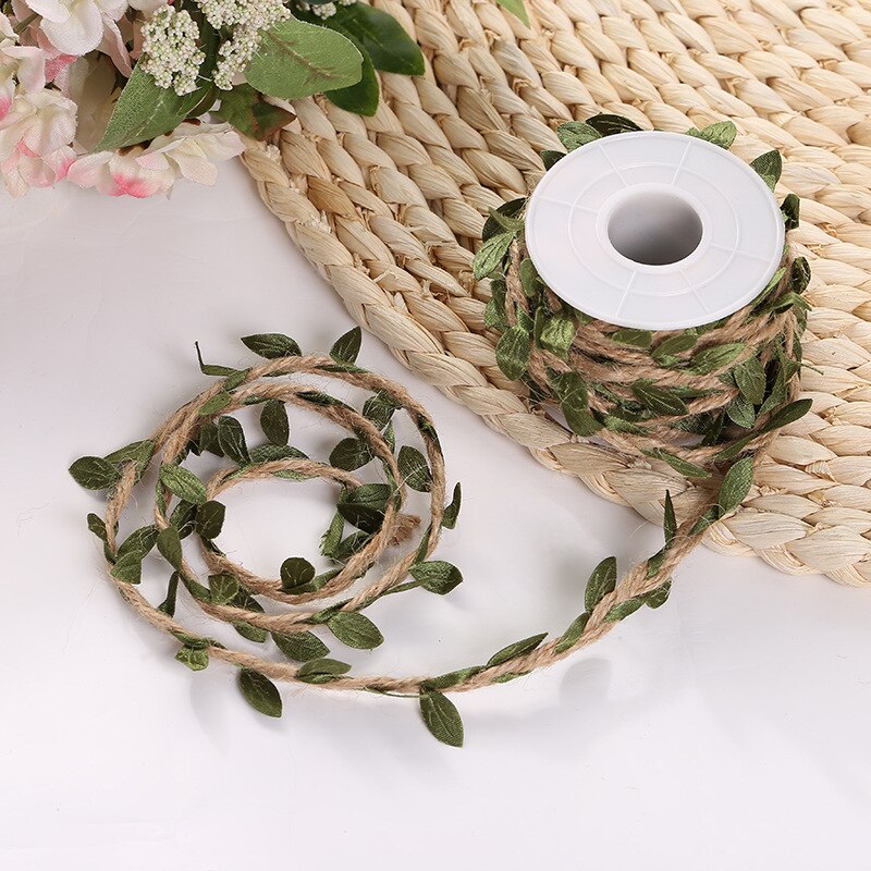 1pcs/lot handmade just rope DIY wedding Christmas green leaf hemprope decoration Craft hemp rope multi style roll lace ribbon