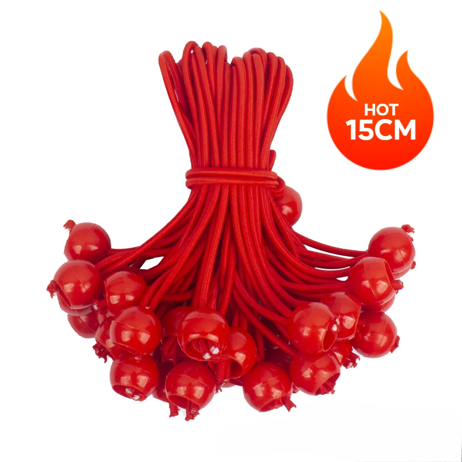 10pcs Binding Elastic Rope With Elastic Balls Tent Stakes Canvas Tent Cloths Ship Pole Fixation Flagpole Tie Camping Accessories: black