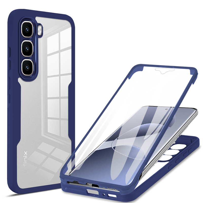 Til infinix 60 stødsikkert 360 ° dobbeltsidet klart telefoncover til infinix 60 pro plus 60i linseskærm fuld beskyttelsesetui: Himmelblå / Infinix hot 60i