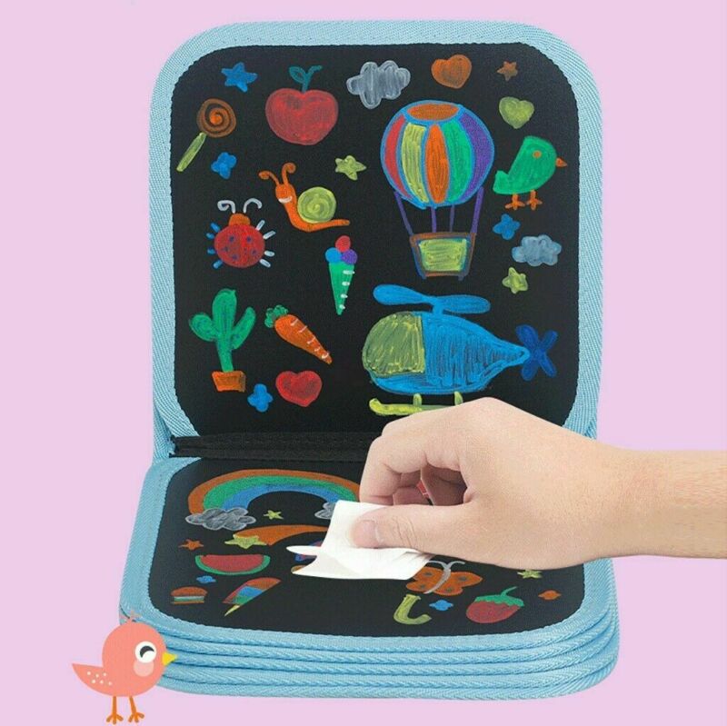 Planche à dessin Portable 3 couleurs | Set pour enfants Graffiti doux, dessin Animal effaçable, livre d'images, bricolage livres de dessin