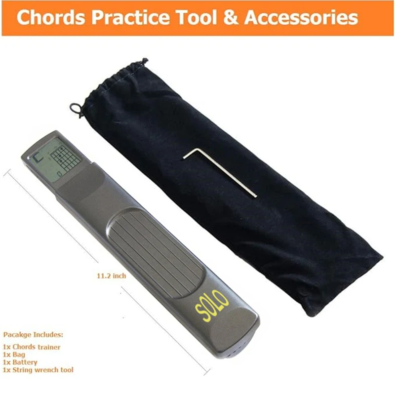 Pocket Guitar Chord Practice Tool, Portable Guitar Neck for Beginner Trainer with Rotating Chord Table Screen: WHITE