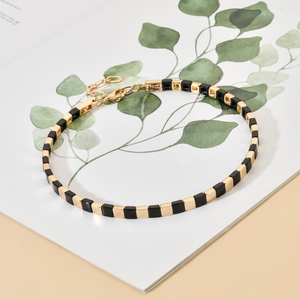 Collier ras du cou court pour femmes, perles colorées arc-en-ciel, pour la plage, bricolage, bijoux pour filles, de fête,