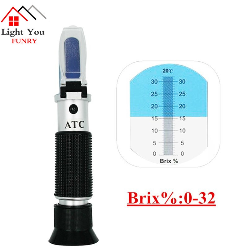 Handheld Brix-refraktometer Obst Süße Messung 0-32% Zucker Meter Sojamilch Milch Konzentration Honig Meter Salzgehalt Meter