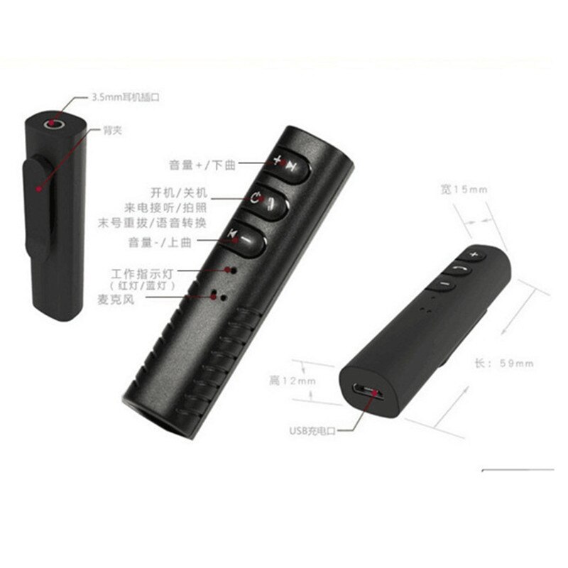 Bil bluetooth aux 3.5mm stik bluetooth modtager håndfri opkald bluetooth adapter bil sender auto musik modtagere