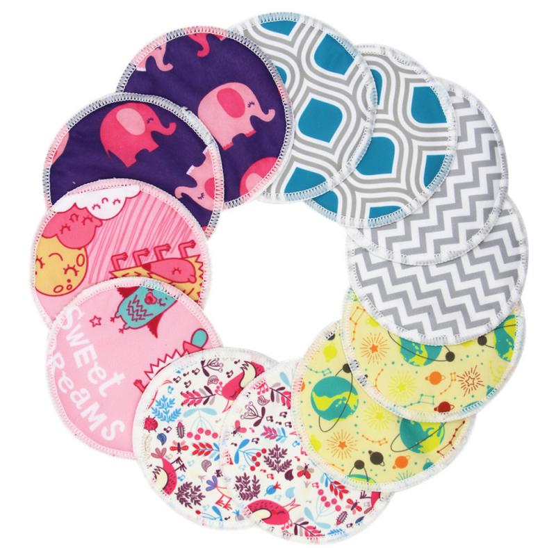 Almohadilla de pecho para madres, de celulosa de bambú de tres capas, 1 Uds. Y 5 uds., almohadillas de lactancia impresas