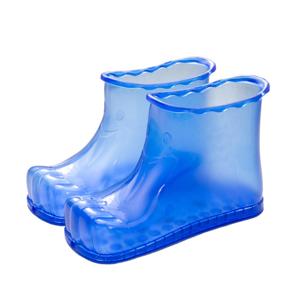 Fodbad massage støvler spa husstand afslapning spand støvler fødder pleje kompres sko: Blå 18cm